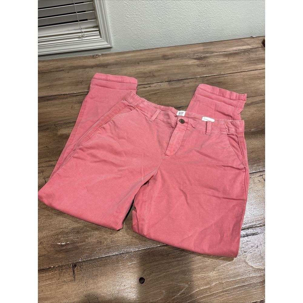 Artsy Gap Girlfriend Chino Pants Sz 4 Pink Cotton Mid Rise Preppy